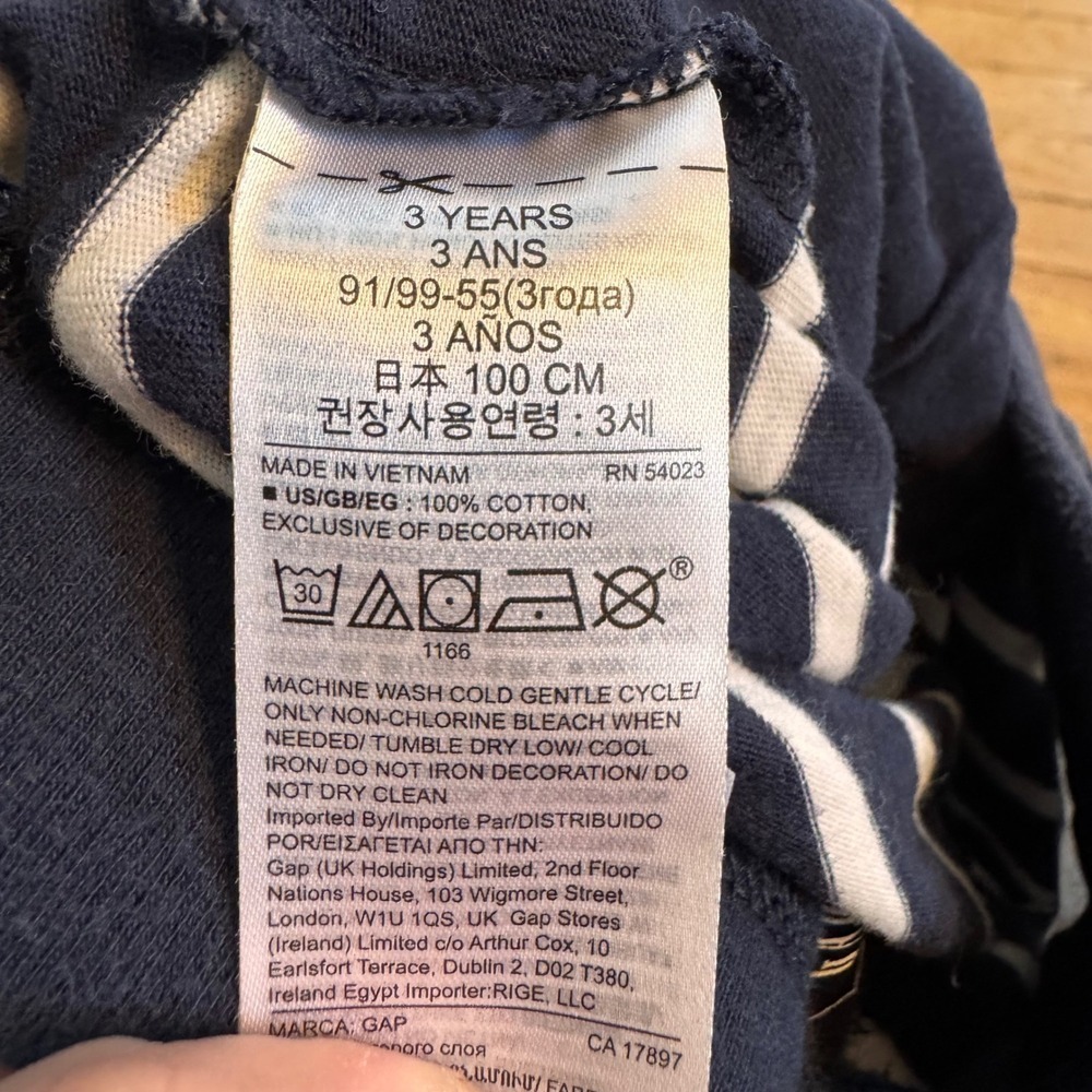 Gap Toddler Boys Navy Blue White Striped Jogger Pants 3T Playtime Favorites - Picture 4 of 6